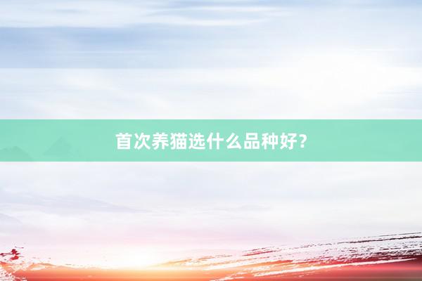 首次养猫选什么品种好？